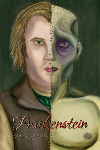 Frankenstein book cover illustration